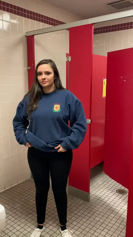 🫦 Flashing My Massive Tits in Public Bathroom Stallion 🔥