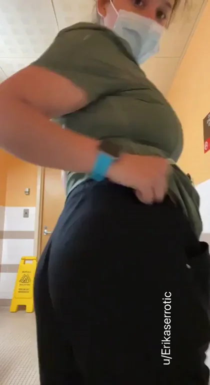 Bathroom Booty Call: Nurse Slut's Phat Ass Tease 😈🍑💦
