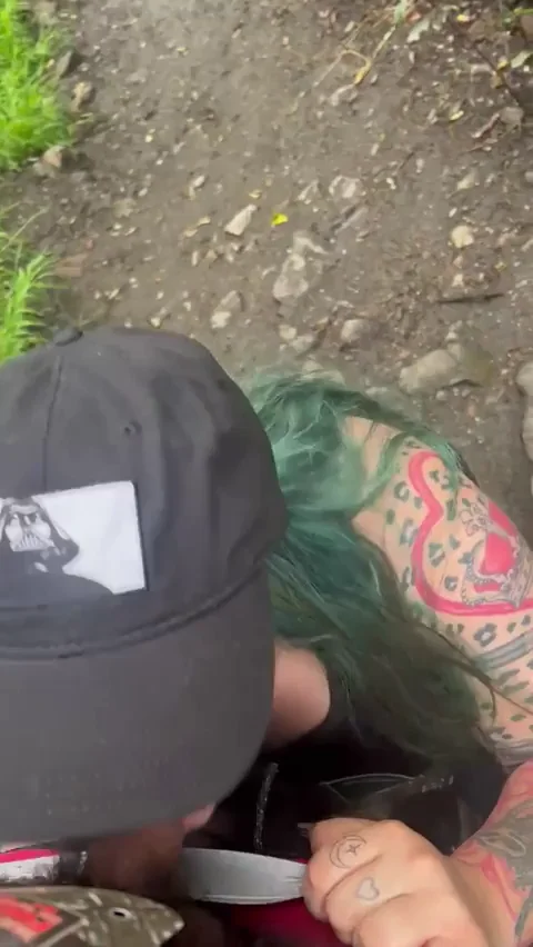 Sucked him while we were out on our morning hike