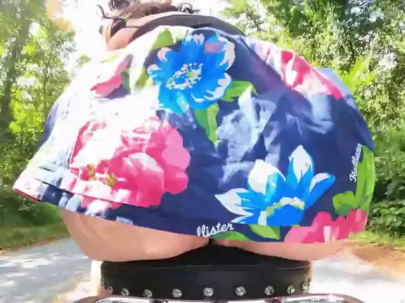 Morning Wood Ride: Busty Babe Grinds Her Slutty Ass on Thick Dildo